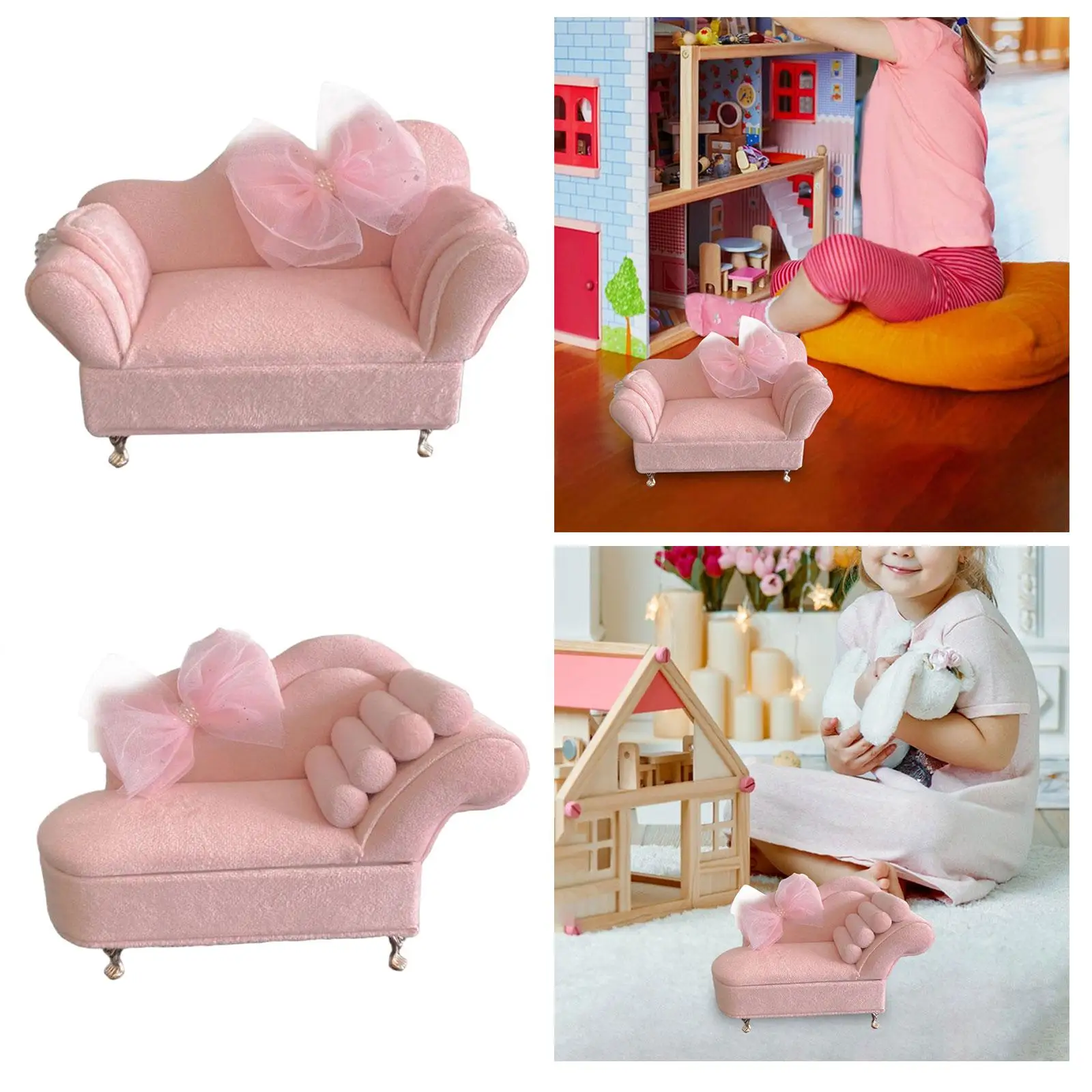 Décor de canapé et de chambre à coucher, échelle 1:12, fourniture de scène de vie, mallette de rangement de bijoux, meubles miniatures pour figurines de poupée de 6 pouces, accessoires