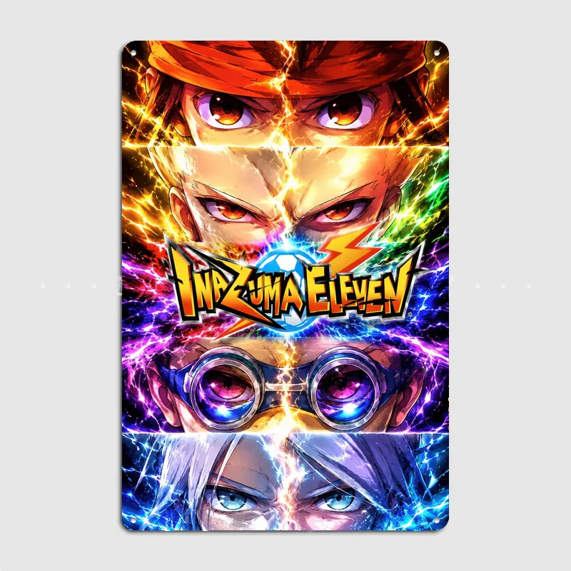 Inazuma Eleven Character Montage Poster Metal Sign Bedroom Indoor Outdoor Home Decor Bar Custom Posters Wall Room Decorations
