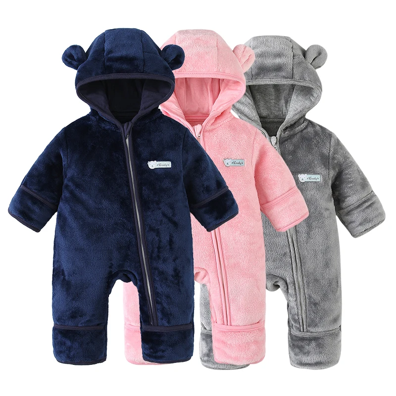 Newborn Baby Bodysuit Flannel Autumn Winter Boys Girl Clothes Cute Newborn Romper Soft Infant Clothing 0-9 Months