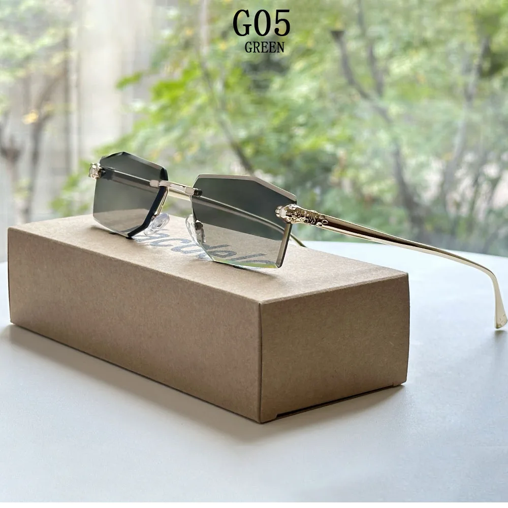 2026 randlose Sonnenbrille Frauen Vintage Luxus Mode Gläser Shades Dropshipping Luxe Lentes De Sol Mujer Lunette Soleil Femme – Detail 7