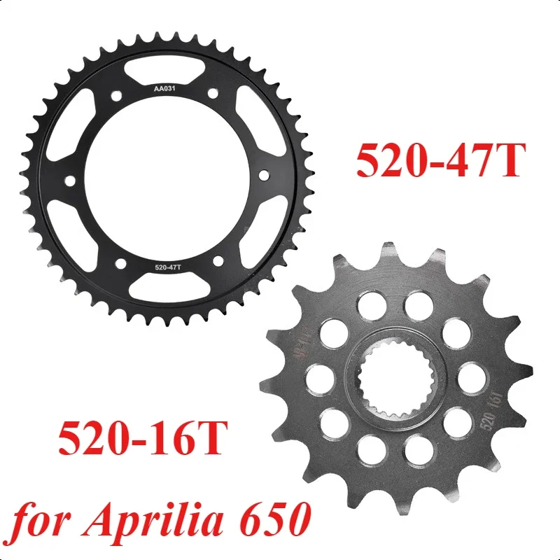 

520 16T 47T Motorcycle Front Rear Sprocket Gear Wheel Cam Kit for Aprilia 650 Pegaso 1988 1999 650 Pegaso Tucsany Tibet 2004