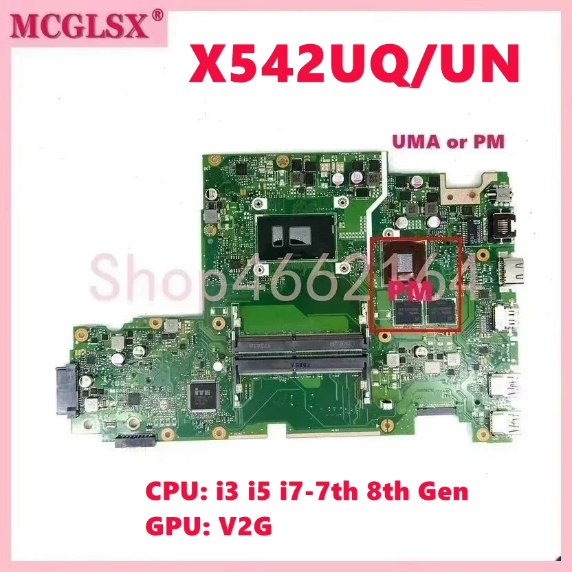 

X542UQ/UN i3 i5 i7 CPU Mainboard For ASUS A580U X542UA X542UAR X542UN/UQR X542UPR FL8000U X542UR/URR X542UF X542URV Motherboard