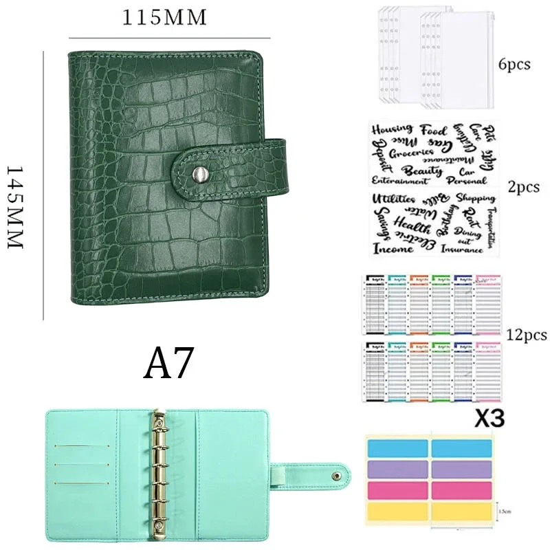 

2023 New A7 Budget Binder Cash Envelopes for Money Saving Organizer with Zipper Pockets, Budget Sheets and Self-adhesive Labels