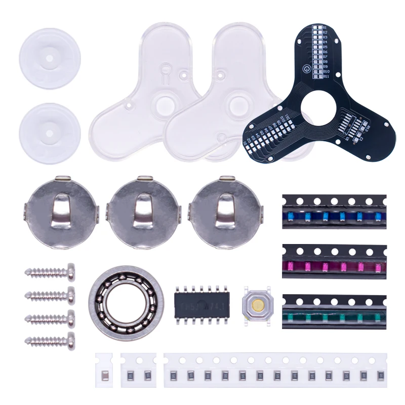 Led Roterende Gyroscoop Diy Kit Smd Solderen Pov Rotatie Kleurrijke Diode Lichtgevende Training Gyroscoop Kit Solderen Oefenkit