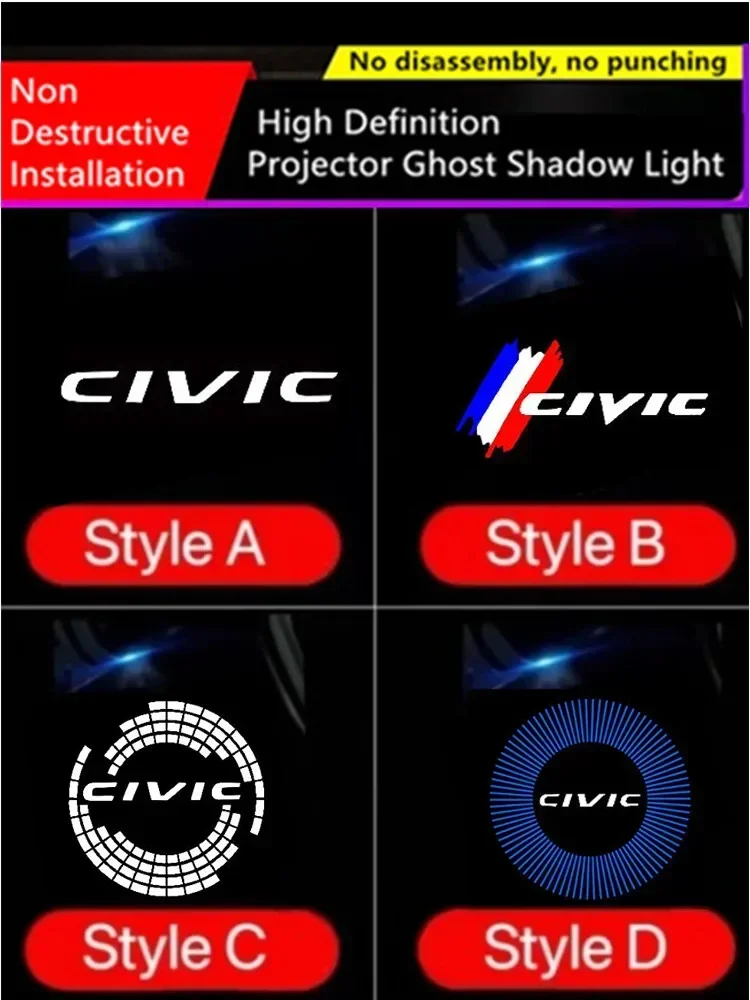 

Led Car Door Projection Light for Civic Gen Ultra Bright CANBUS Easy Installation 2006-2011 Car Welcome Light Auto Accessories