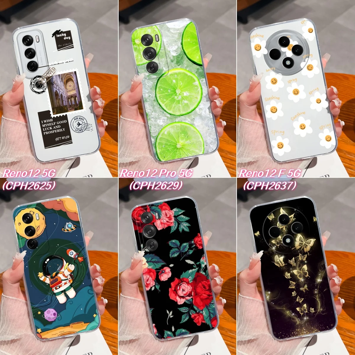 For OPPO Reno12 12Pro 12F Funda Cute Panda Silicone Soft TPU Shockproof Clear Back Cover For Reno12F Case Reno12Pro Coque Carcas