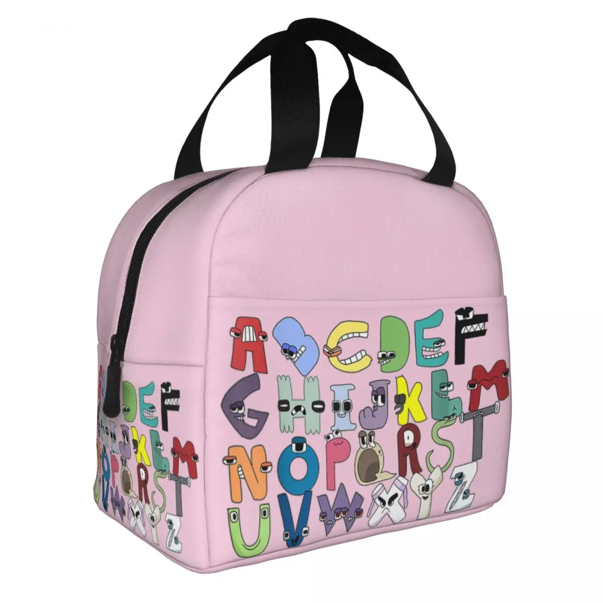 Villain Letter Abc Insulated Lunch Bag Thermal Bag Lunch Container Matching Evil Alphabet Lore Tote Lunch Box Food Bag Outdoor