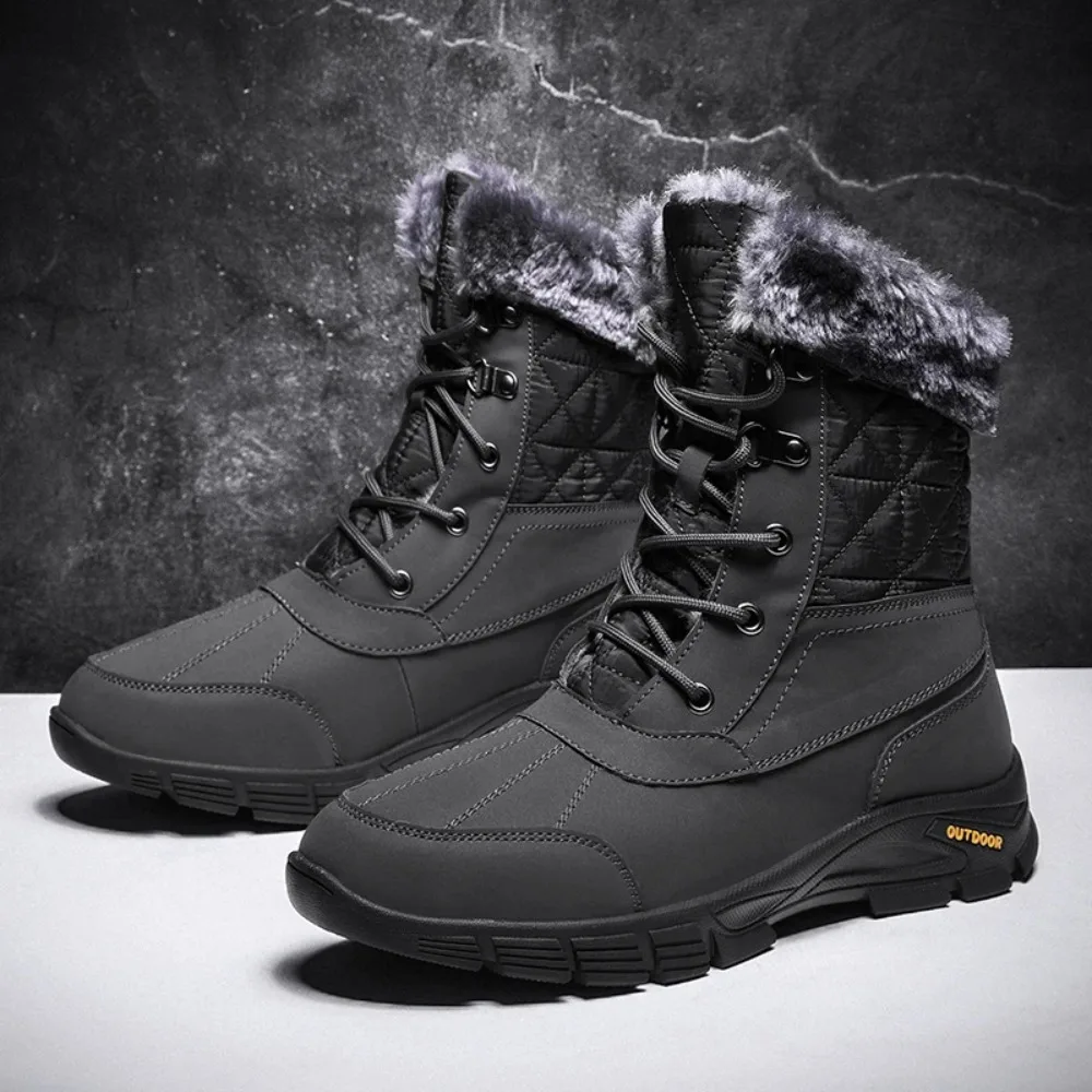 

New Men's Snow Boots, Winter Cotton-lined Men's Boots, Casual Men's Shoes,Waterproof Ankle Boots,Outdoor Hiking Shoes,Snow Boots
