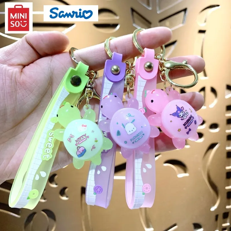 

Miniso Cute Sanrio Night Light Turtle Keychain Student Backpack Hanging Gift Keychain Accessories Small Gift Anime Key Chains