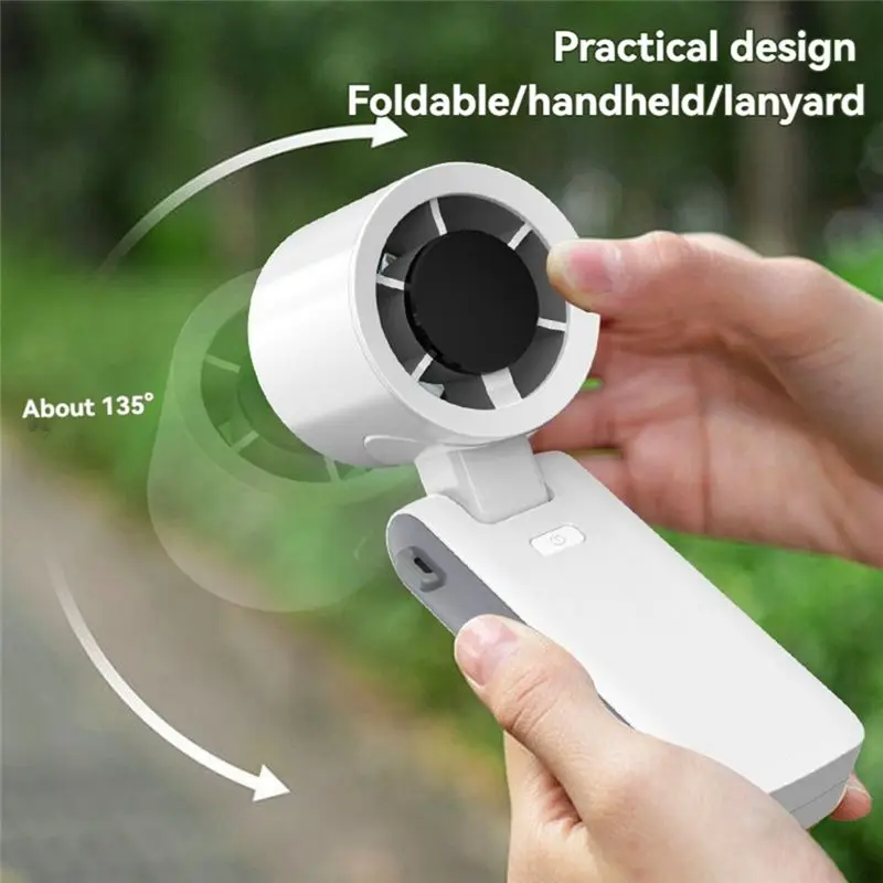 B83B-Portable Air Cooling Turbo Fan 120 Wind Speeds Adjustable Portable Turbo Fan For Outdoor Travel Working White