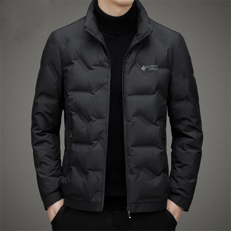 Down Jacket Men's Middle-aged Casual Short 2023 Winter New Men's Warm Standing Collar Fashion Jacket