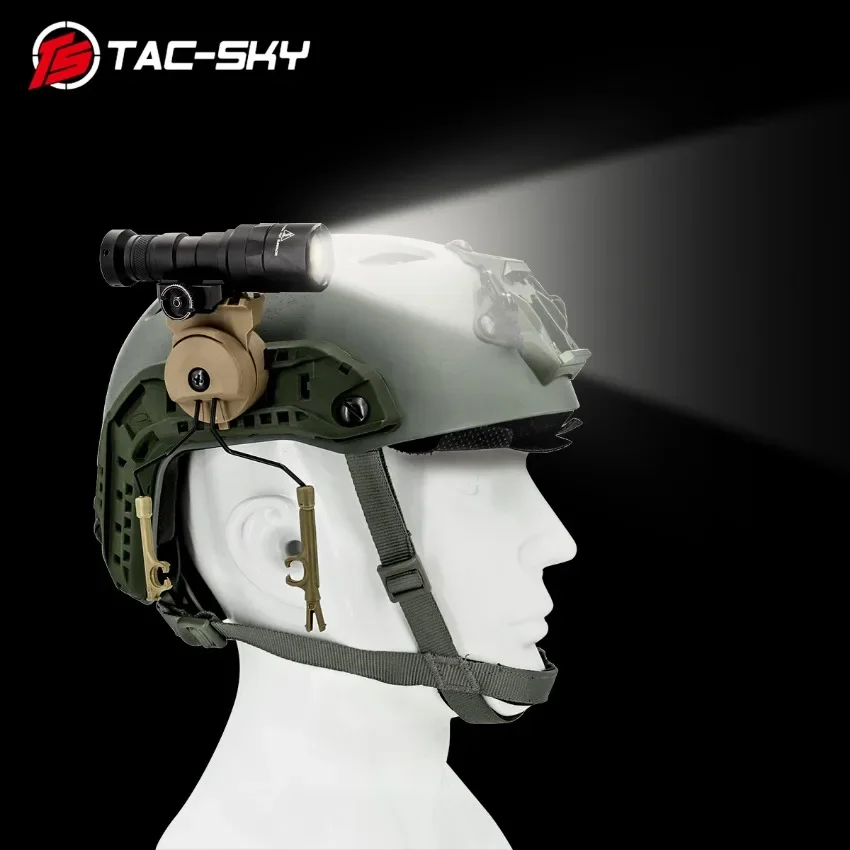 TS TAC-SKY Tactical Light Mounting Accessories for PELTO Tactical Headset COMTAC ARC Rail Adapter Helmet Mount DE