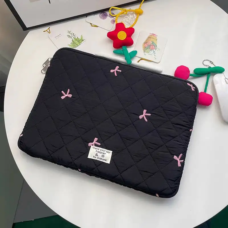 Neue Flauschige Laptoptasche mit Schleife, 11/13/15 Zoll, stoßfeste Tablet-Hülle, bedruckt, Computer-Abdeckung, Tasche für iPad, Tablet-Schutz