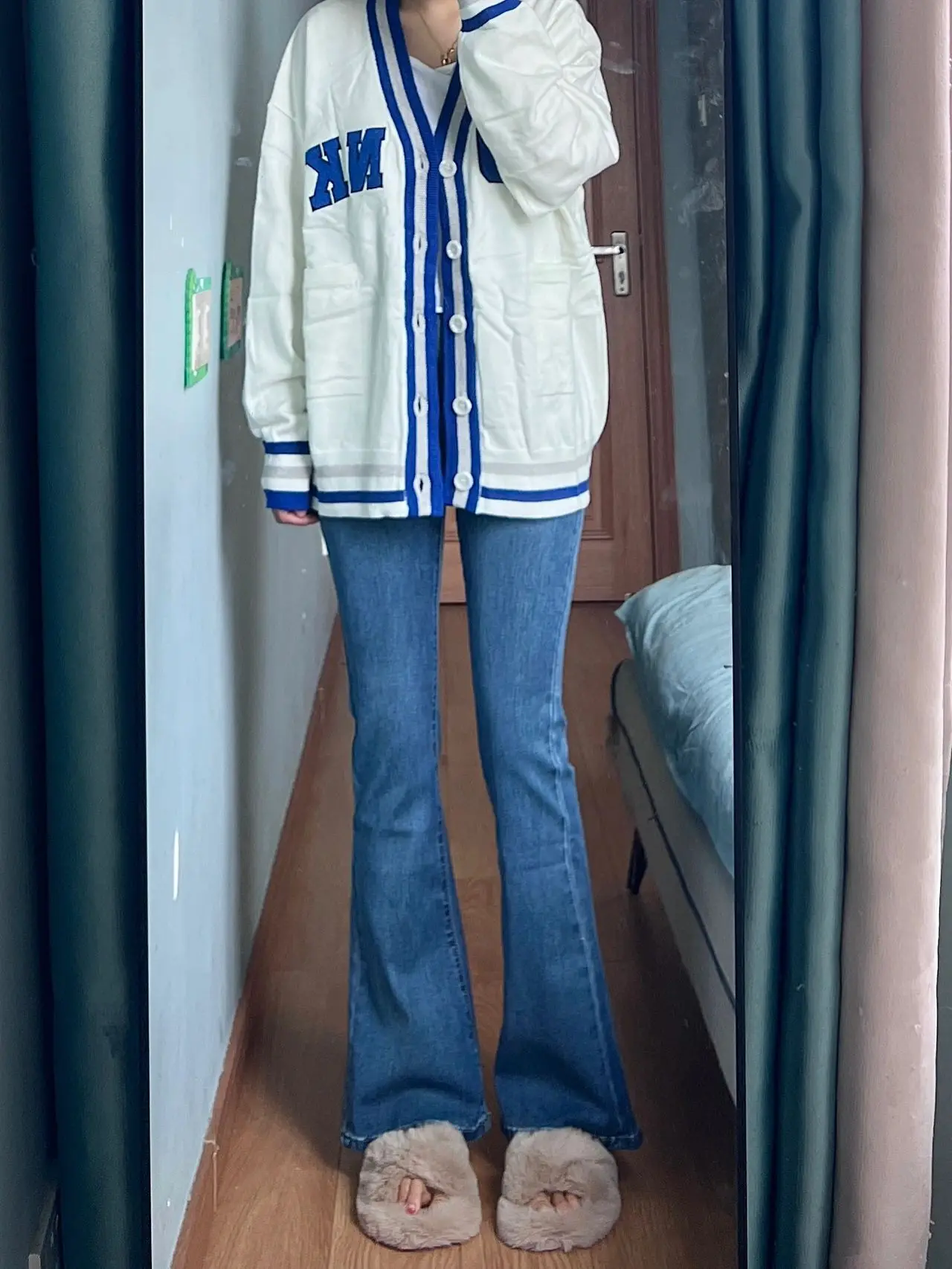 High Waist Bell Bot Jeans Women's Elastic Slimming Cotton Stretch Denim Pear ape Body Fit Floor Length Pants Autumn New ...