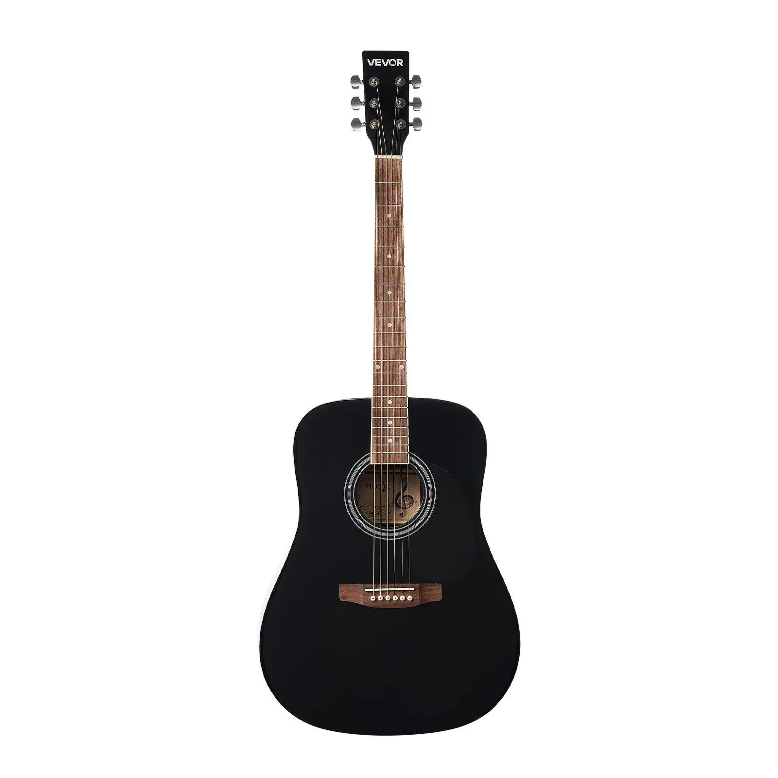 

41-дюймовый комплект акустической гитары Dreadnought для начинающих с сумкой для взрослых, черный