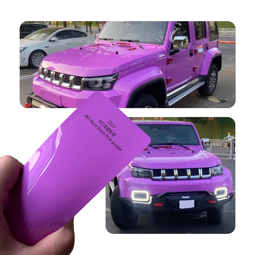 Premium Paint Finish Pink Purple Car Wrap Vinyl Full Vehicle Film Waterproof Anti-Scratch Anti-UV Removable Auto Body Decorative