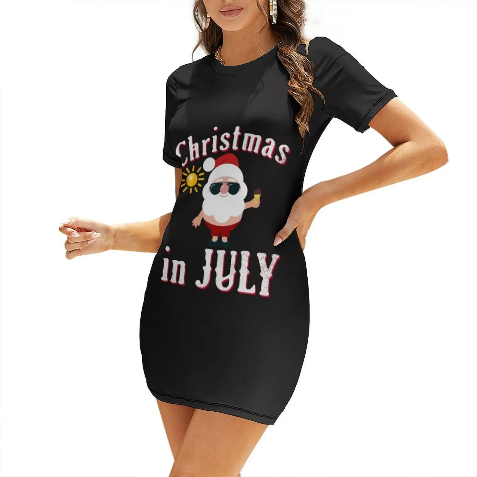 

Christmas In July Short Sleeved Dress dress for women 2024 luxury dress