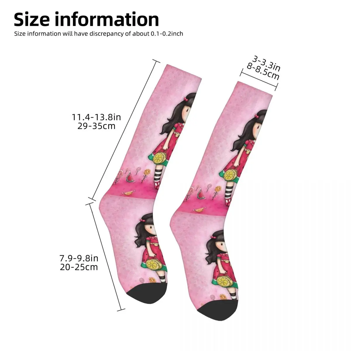 Santoro Gorjuss Socks Harajuku Sweat Absorbing Stockings All Season Long Socks Accessories for Unisex Christmas Gifts