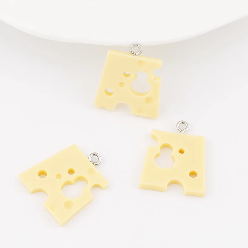 10pcs Resin Cheese Food Charms Pendant for Necklace Bracelet Earring Diy Jewelry Making Supplies Accessories Keychain Findings