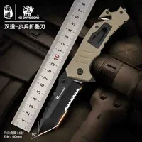 HX OUTDOORS Folding knife outdoor self-defense tactical saber special combat knife multi-functional tactical design