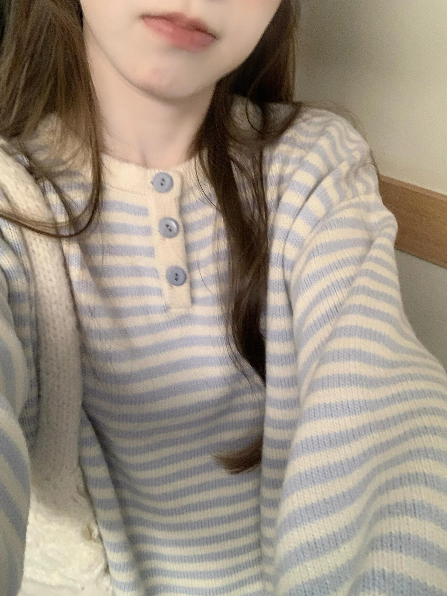 

Color Blo Striped Long Sve Knitted Sweater Women's Casual Overhead irt Inner Wear Spring Autumn New Arrival Lazy Sle