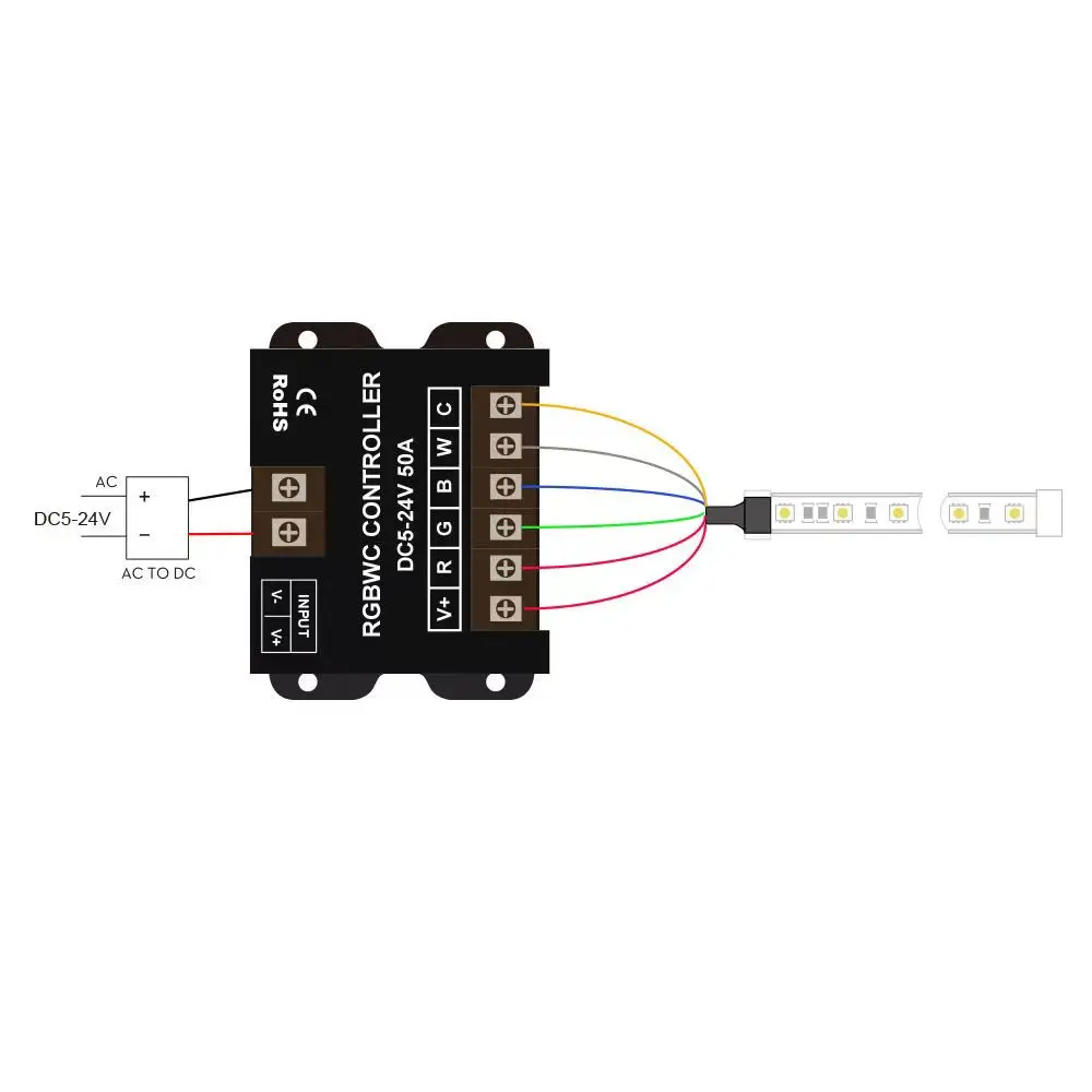 Rf Full Color 5 In I Rgbcw Led Controller