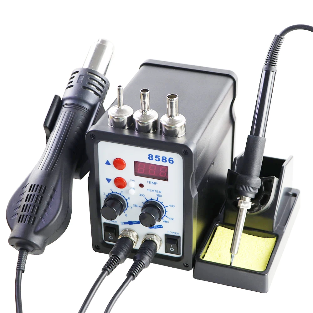 2 In 1 Soldering Station 8586 Digital Display Hot Air Gun Soldering And Rework Station For Cell-Phone Welding Repair Tools