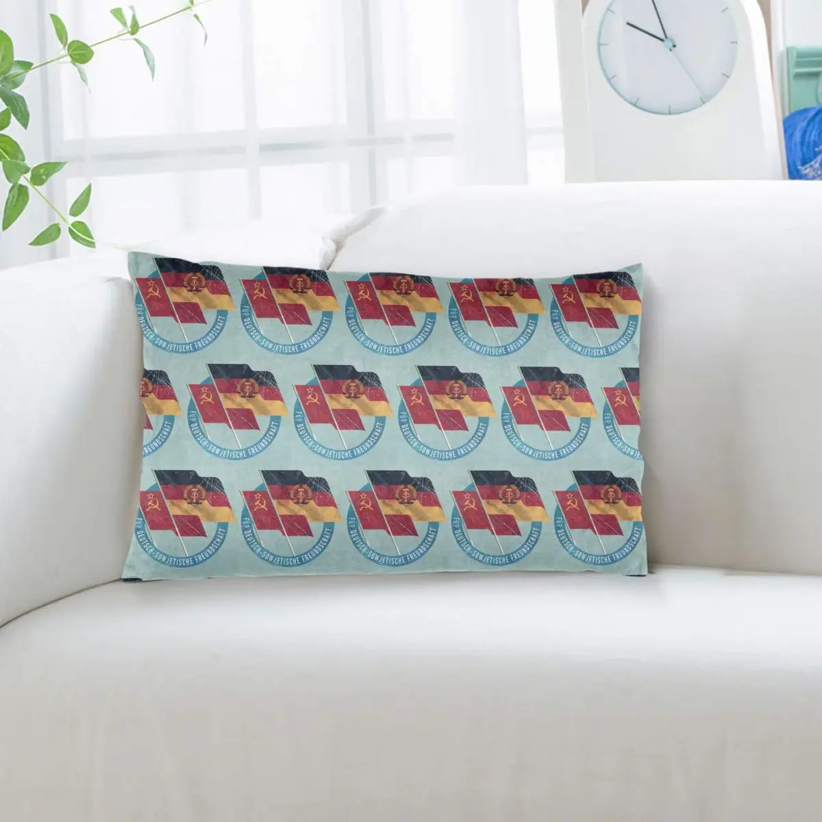 German DDR CCCP Friendship Badge Rectangle Pillowcase Cushion Cover Decor Bedroom Bed Home Comfort Throw Pillow