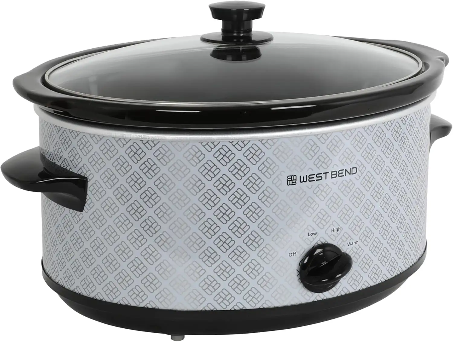 SCWB6QTSV13 Slow Cooker 6-Quart manueller Geschirrstil mit ovalem Keramik-Topf und Glasdeckel, 330 Watt, Silber