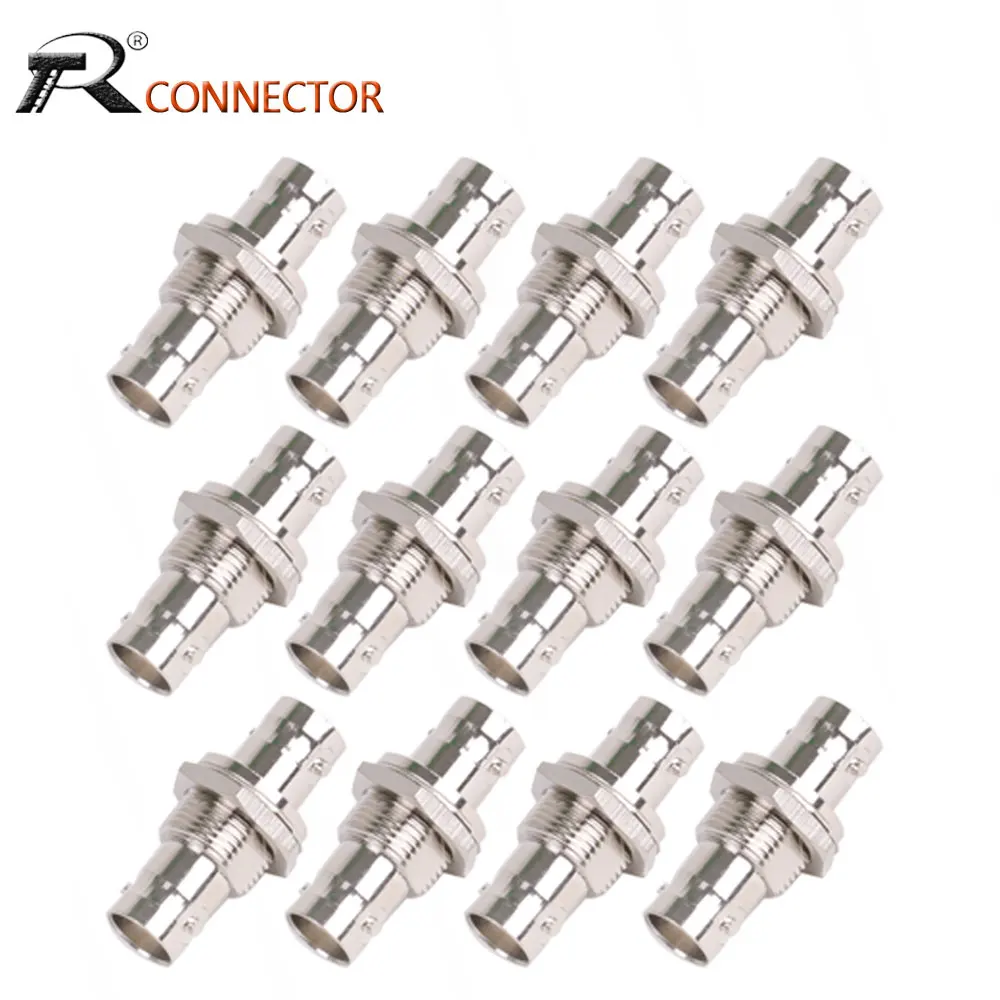 12/50/100pcs Panel Chassis Adapter Female Dual BNC Jack Socket Straight Screw Panel Mount Coaxial connector