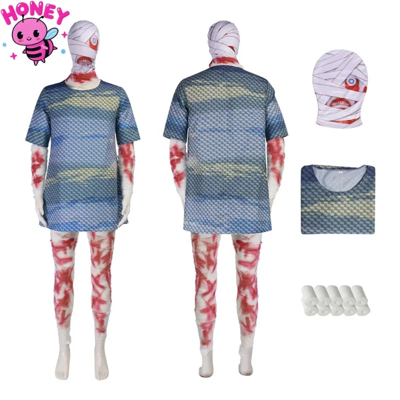 

Horror Game Cosplay Costume Men Captain Corey Uniform Dangan Ronpa Costume Headgear Bandage Cosplay Halloween Carnival Costumes