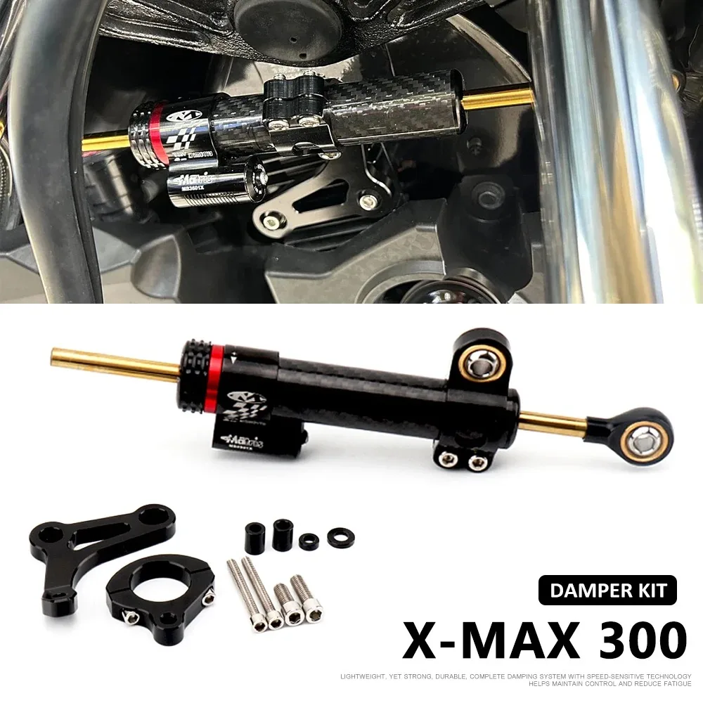 Motorcycle CNC Steering Damper Stabilize Dampers Bracket Kit For Yamaha X-MAX300 X-max 300 XMAX300 XMAX 300 2017-2023 2022 2021