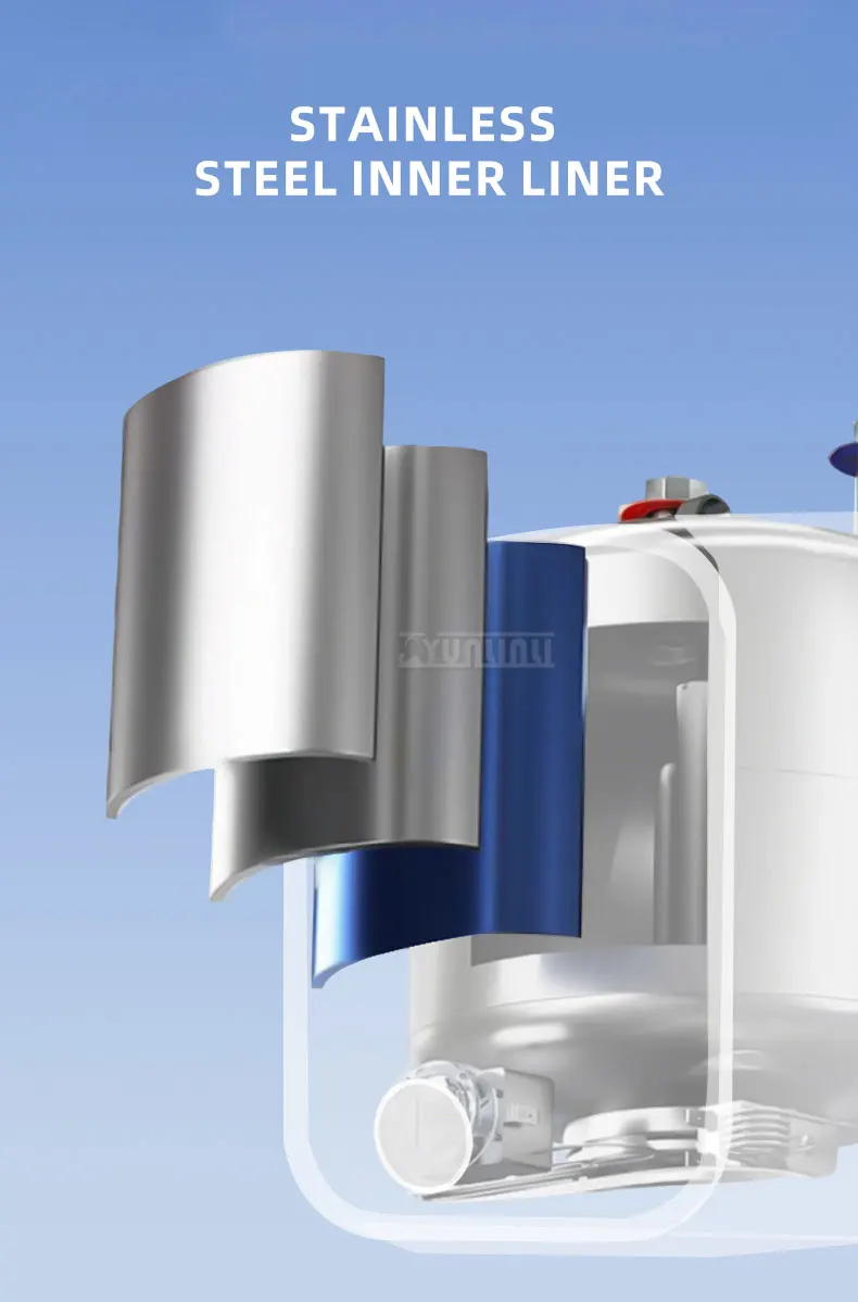 Kitchen Instant Hot Water Heater 1500W Water Storage Heater for Fast Heating Home Appliance