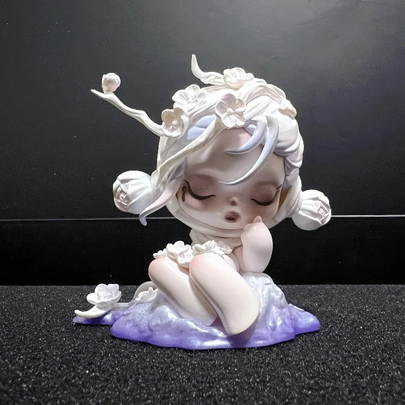 Skullpanda ink plum blossomシリーズミステリーボックス、sp11、かわいいおもちゃ、アクションフィギュアモデル、女の子コレクション、デスクデコレーション、ボックスブラインド