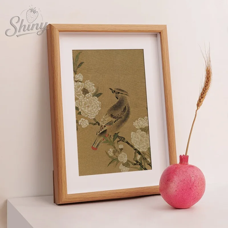

Flower and Bird Landscape Desktop Ornament Small Hanging Painting Ink Painting Decorative Painting Picture Frame Display Stand