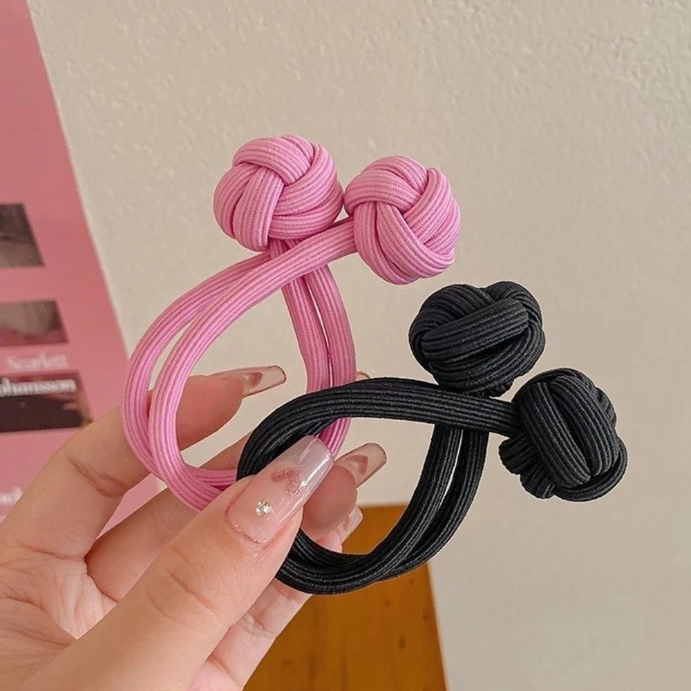 Elastic Chinese Knot Hair Rope Scrunchies Women Hair Bands Vintage Ethnic Hair Ties High Ponytail Holder Rubber Band