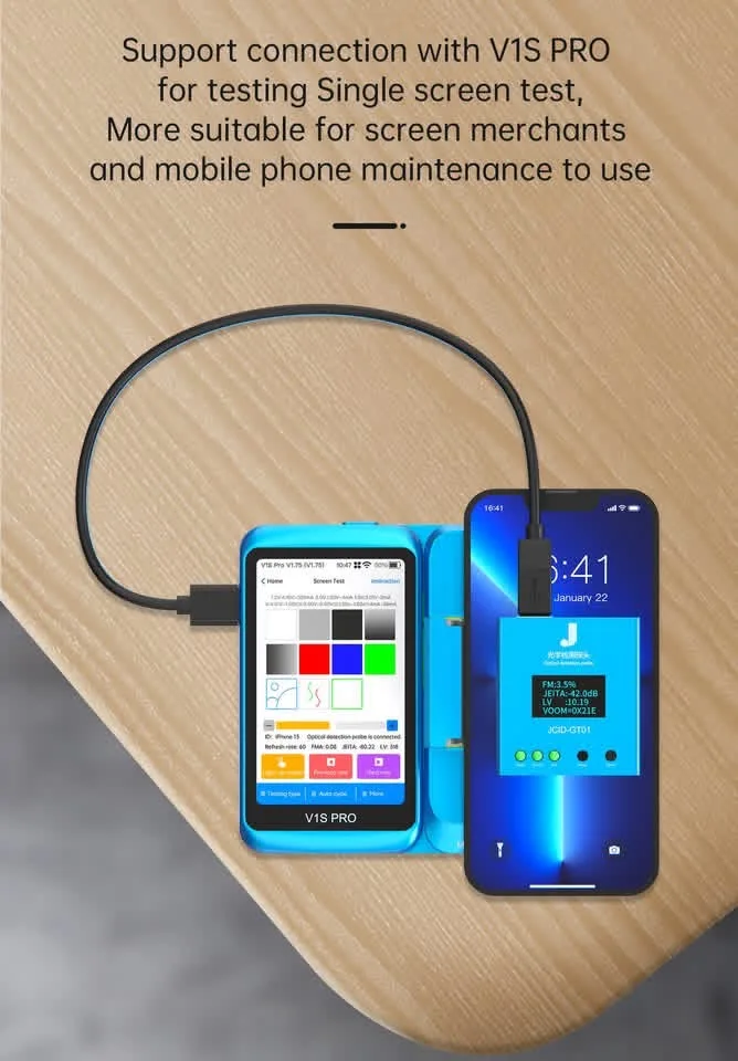 JClD GT01 optical inspection instrument can perform single-screen testing after connection, making it more suitable for scre