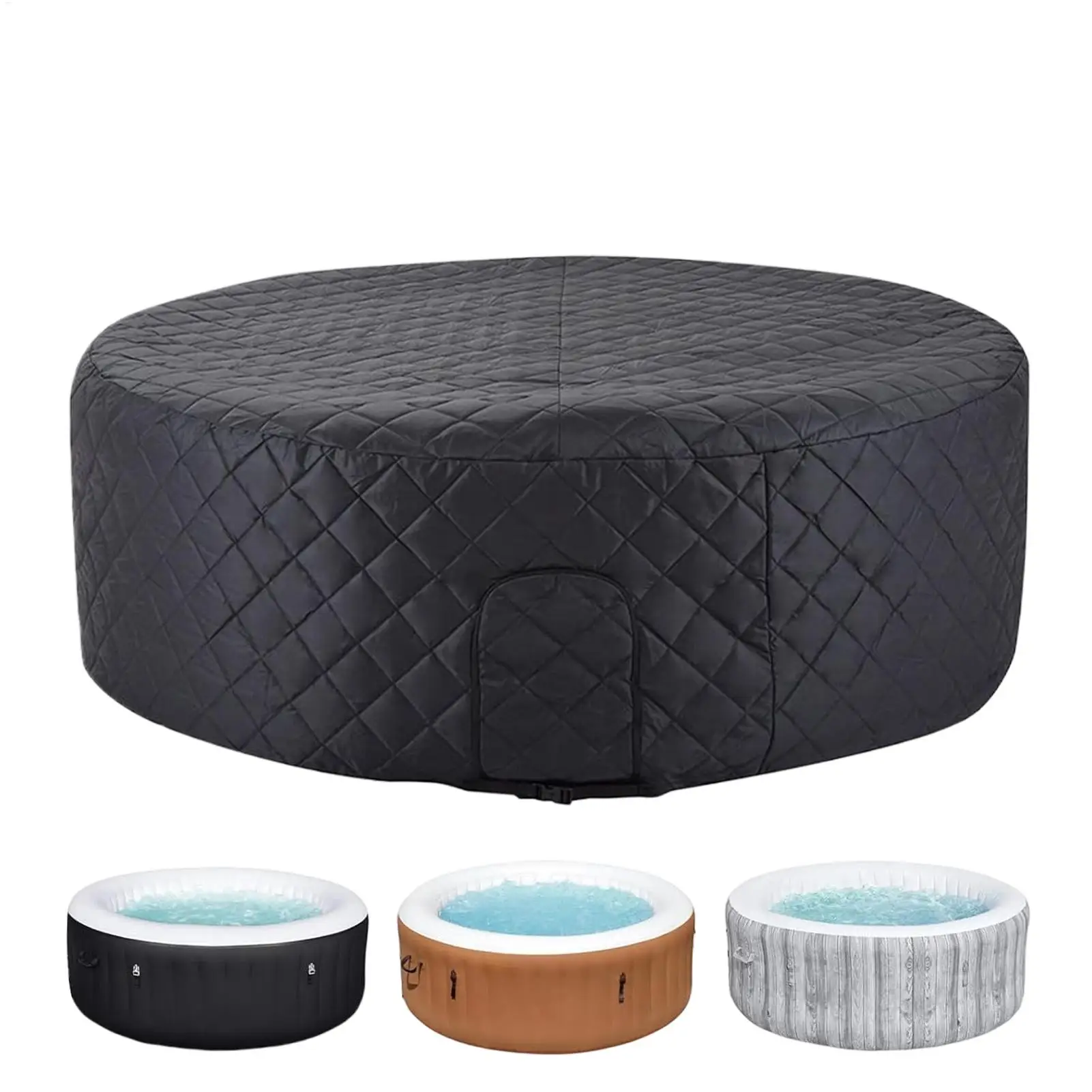 Hot Tub Insulated Cover Outdoor Inflatable Spa Thermal Cover Waterproof Winter Pool Protector for Heat Preservation 208x70cm