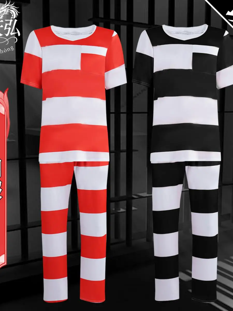 مخطط سجين زي الهالوين الإجرامي تأثيري دور بلانغ الزي سجين مجموعة المرأة المرحلة العرقية زي الألياف