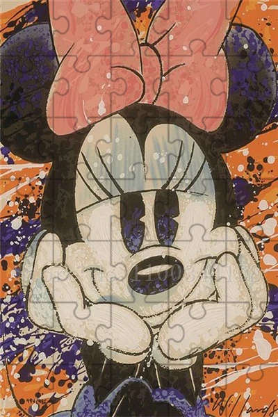 Disney Mickey Minnie Mouse Donald Duck Jigsaw puzzle per bambini 35 pezzi Graffiti Art puzzle in legno assemblare giocattoli da gioco