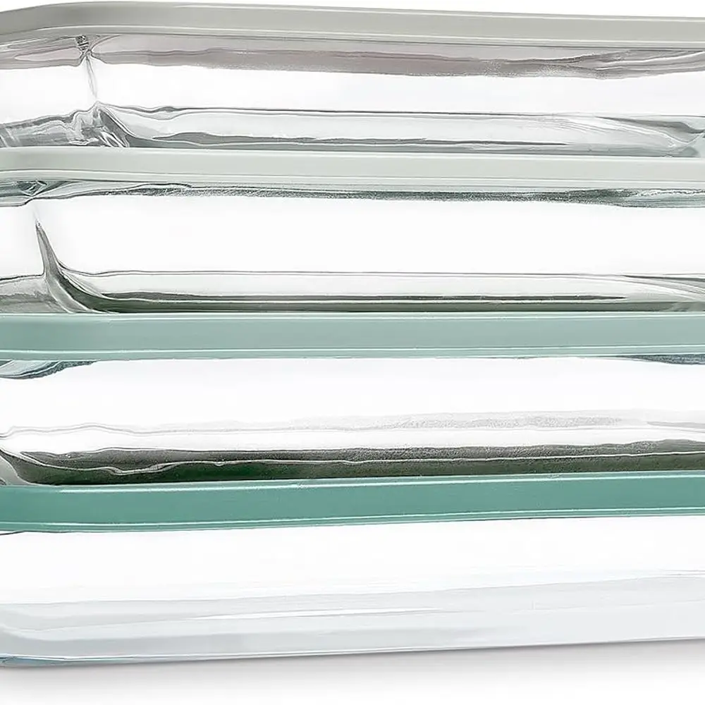 

8-Piece Sage Glass Baking Dish Set with Lids - Casserole Containers for Food Storage, Freezer to Oven, Microwave & Dishwasher Sa