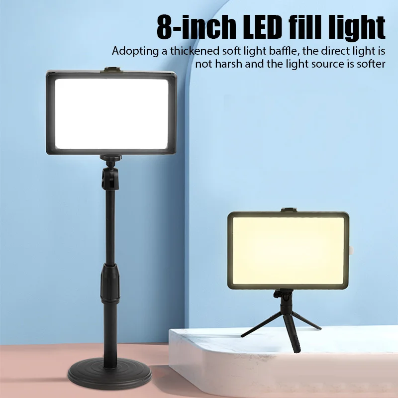 6-8 Inch Photo Studio LED 3000-6000k Lighting Video Fill Lamp Light Panel Photography for Live Streaming Youbube with Color Card