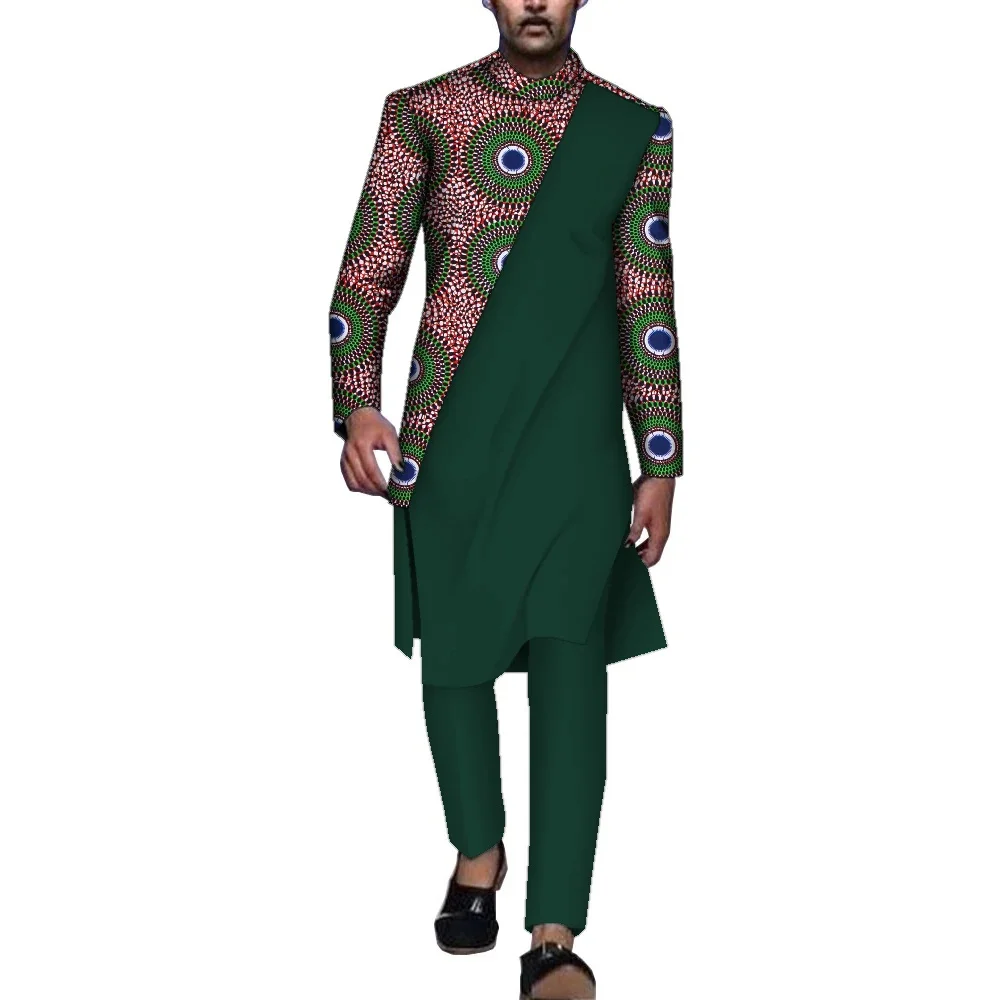 Dashiki Elegant Wedding Suit for Men Shirt Trousers 2PCs Men's Sets Kaftan African Ethnic Casual Traditional Outfit Men Clothing