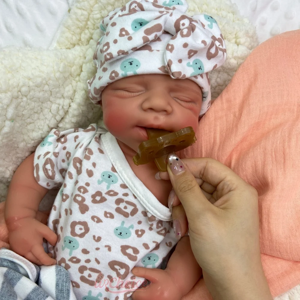 20 Inch Can Open Mouth Full Body Silicone Reborn Doll Anatomically Correct Realistic 3D Skin Tone Newborn Doll for Dementia Care