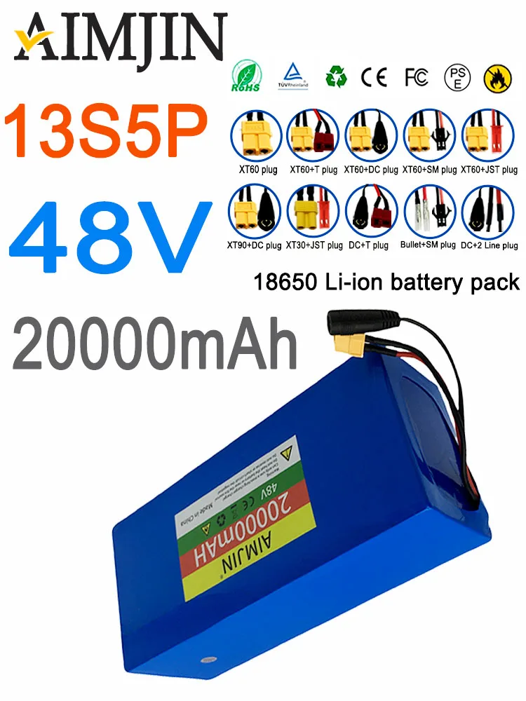 

20000mAh 48V 18650 Lithium battery Suitable for scooters, mountain bikes,with BMS 13S5P Battery Pack