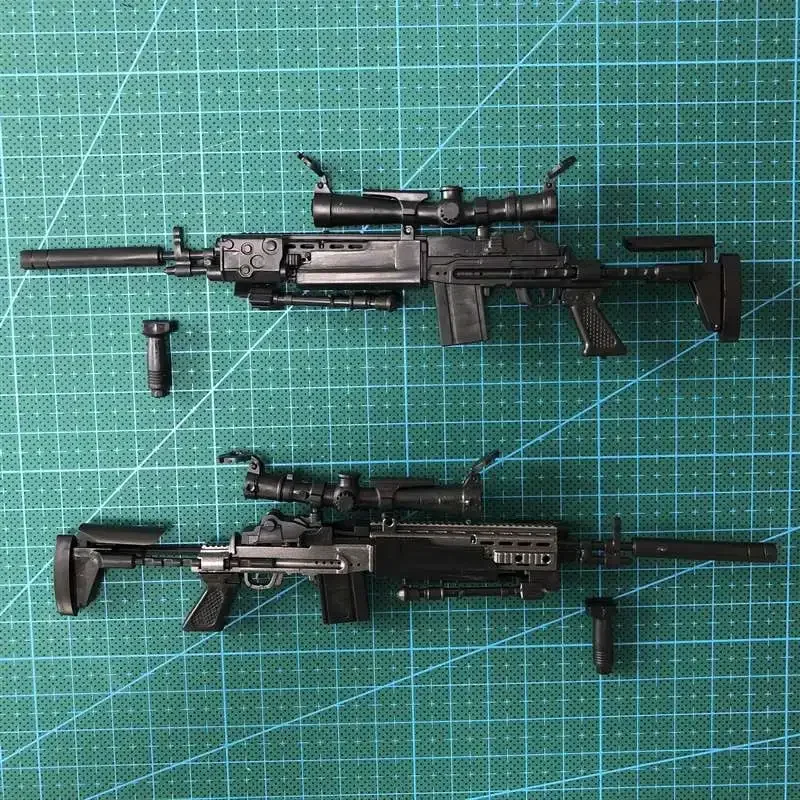 1/6 MK14 MODO Sniper Rifle Black Coated Plastic Assemble Gun Model Military Accessories For 12