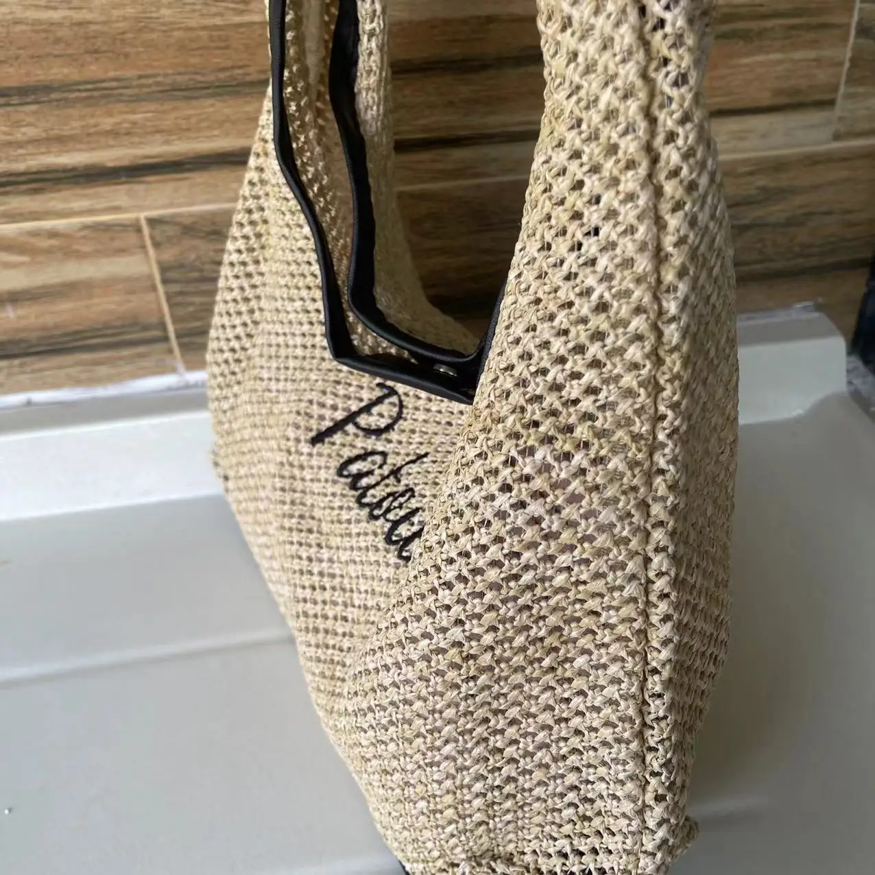 Embroidered Fashion Retro Grass Woven Tote Bag Personalized Custom Versatile Large Capacity Shoulder Bag Beach Bag Handbag