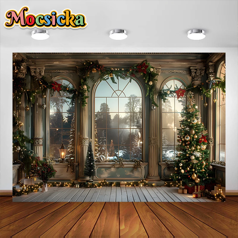 Mocsicka Christmas Photography Backdrops Background Eve Custom Birthday Backdrop Xmas Home Photo New Year Baby Shower Santa