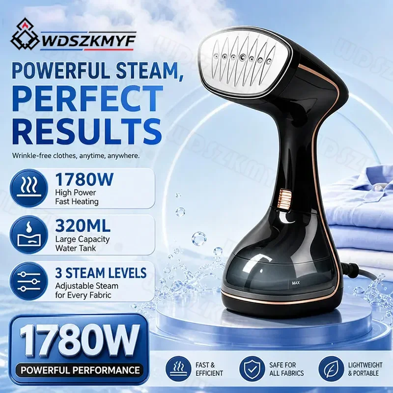 1780W Foldable Handheld Steam Hanging Iron Multifunctional 20 Seconds Fast Preheat Portable Home Small Fabric Clothes Steamer