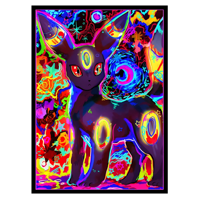 65Pcs/set Diy Self Made 66X91Mm Pokemon Ptcg Umbreon Card Cover Dtcg Ws Color Flash Craft Hd Collection Card Cover Gift Toy